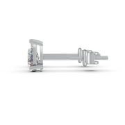 Pear Cut Real Moissanite 3 Prong Solitaire Stud Earrings Screw Back 14K Gold Plated